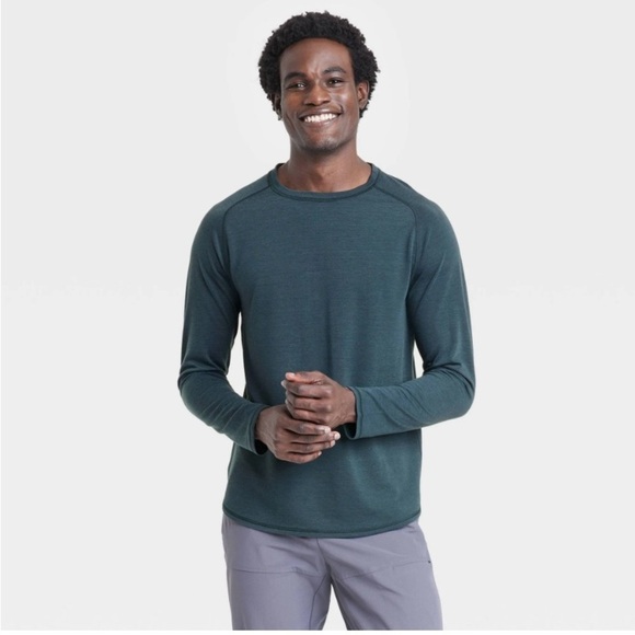 Men's Merino Wool Long Sleeve
Athletic Top All in Motion Heathered blue nwt - Picture 1 of 5